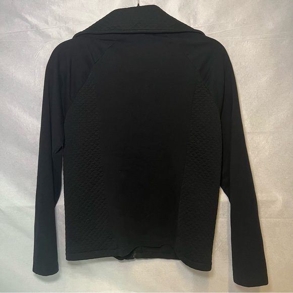 Lauren Ralph Lauren Womens Size Med Black Knit Zippered Quilted Cardigan Jacket - Picture 7 of 15